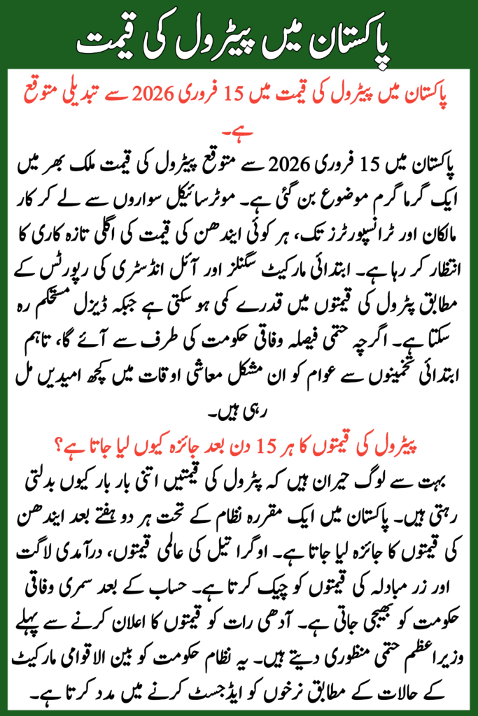 Petrol Price in Pakistan 