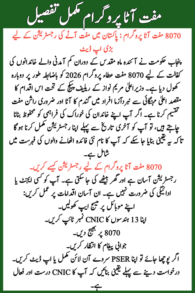 8070 Muft Atta Program