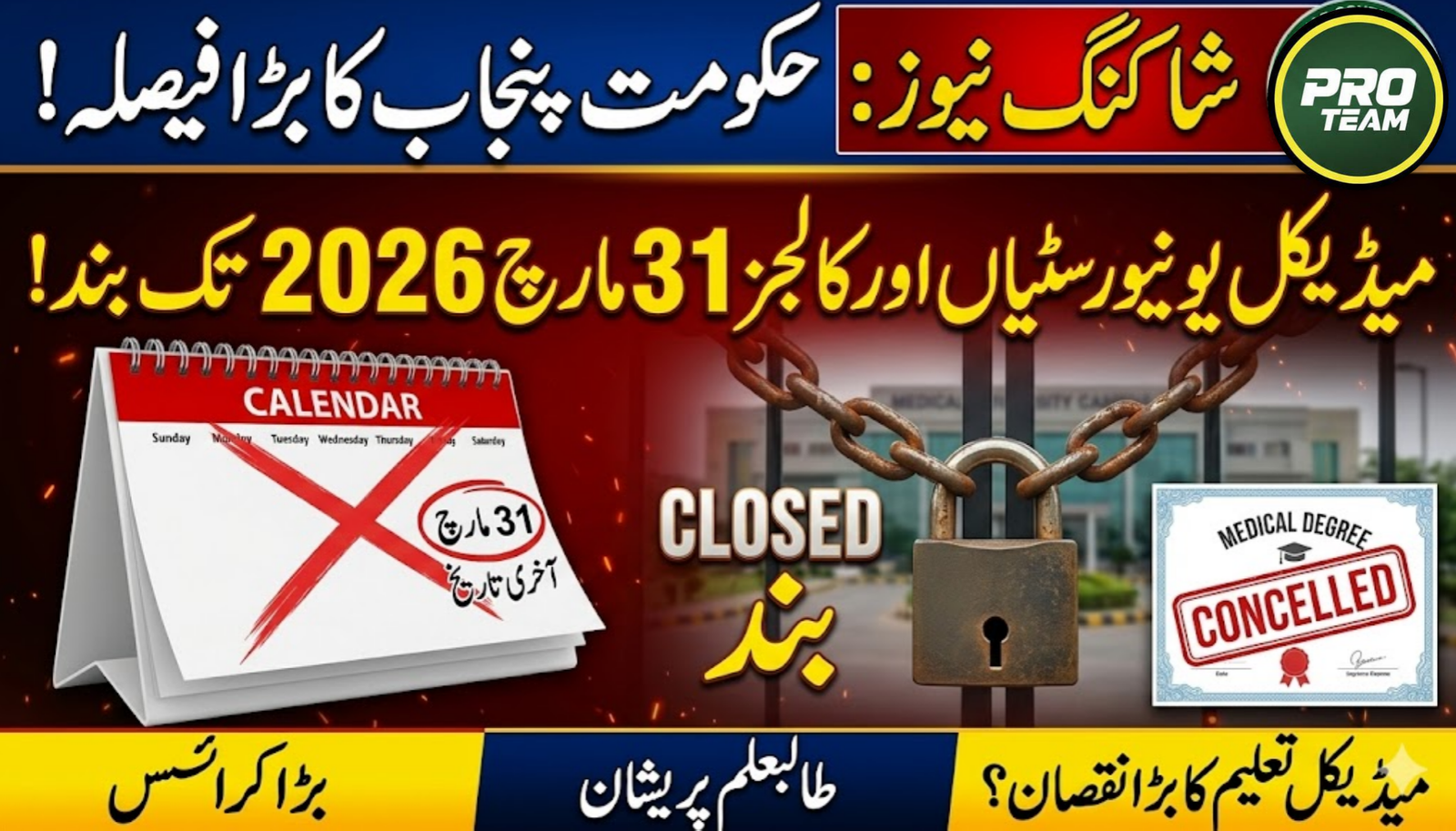 Punjab Govt Announces Closure of Medical Universities and Colleges